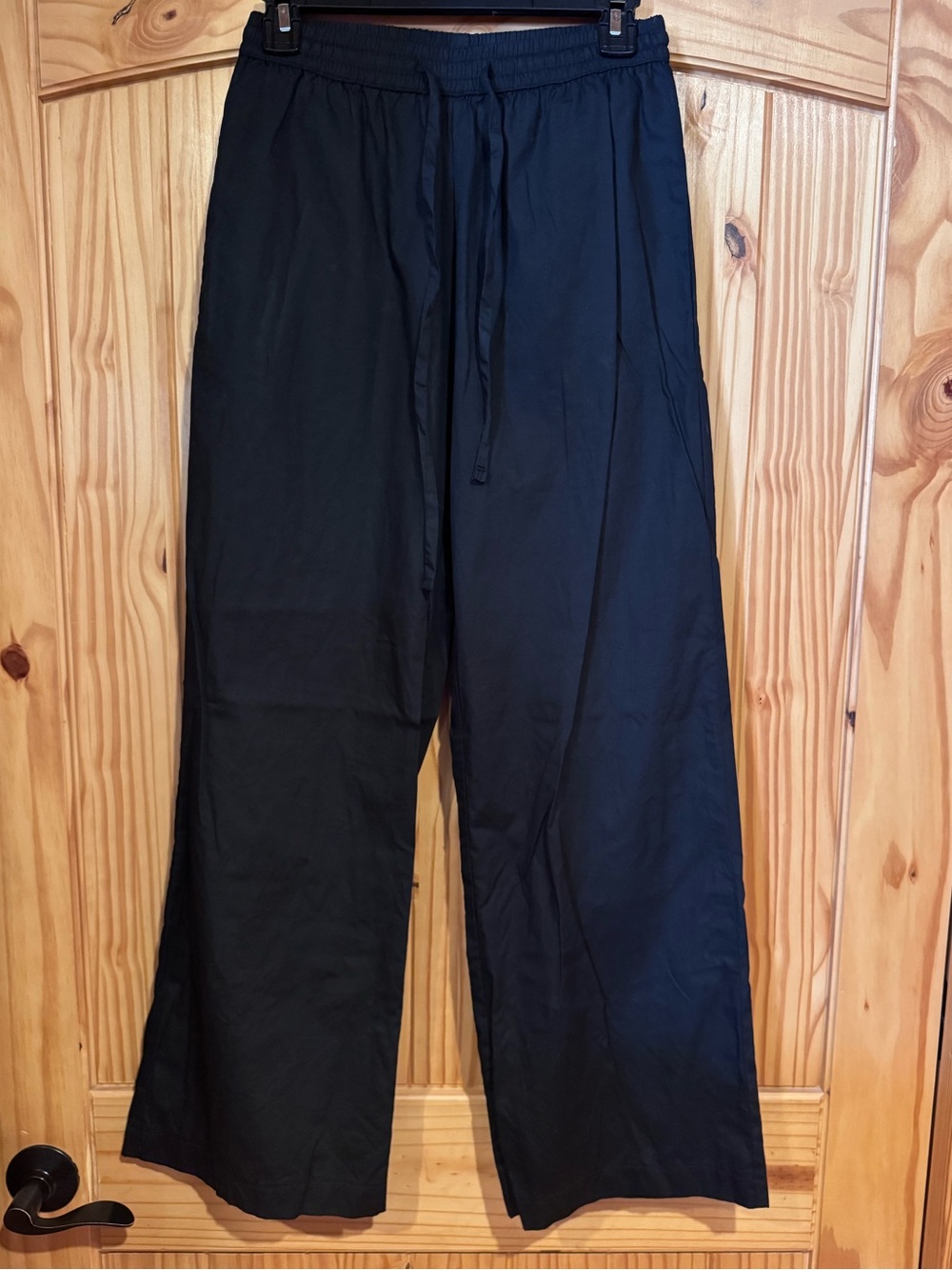 ENZA Costa Wide Leg 100% Cotton Pant Black